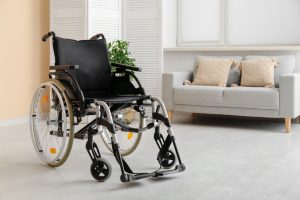 Modern,Empty,Wheelchair,With,Sofa,In,Living,Room